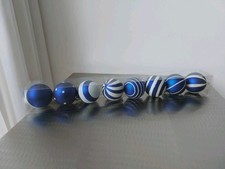 8 Christbaumkugel IKEA 15781 Kobalt-Blau/Silber Weihnachtsbaum Kugeln älter