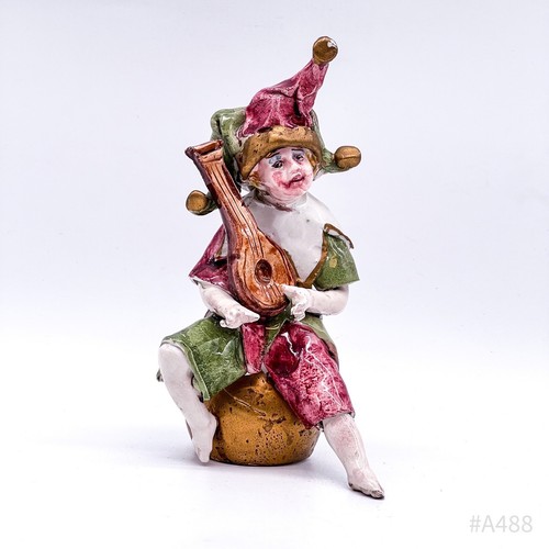 Keramik figur hofnarr harlekin - figur,