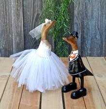 Hochzeits-Entenpaar aus Holz, H: ca. 25 cm, Laufente, DekoHochzeit