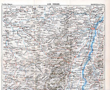 Von Paris nach Straßburg Basel Vogesen 1894 Eisenbahnkarte orig. + Anleitung (68 S.!)
