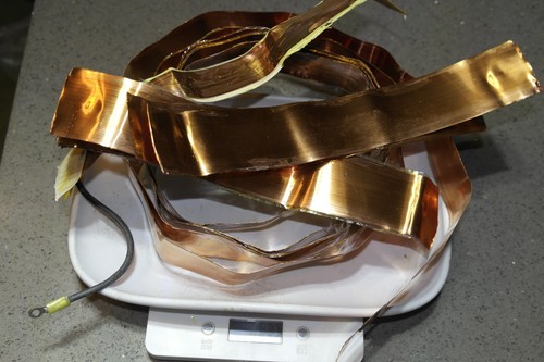 637 gramm kupferband aus trafo - kupferband,