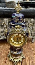 Alt/ antik Kaminuhr Kobaltblau