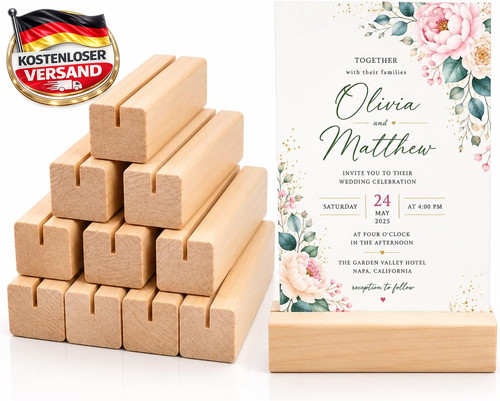 Holz kartenhalter set - holz, 10