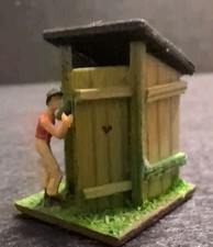 Preiser Plumpsklo Toilette WC Klo Bauernhof Figur Mütze Holz 1:87 1950 Diorama 