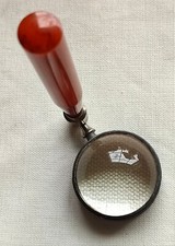 VISOLETT SCHWEIZ ANTIK AUFSETZLUPE AUFLEGELUPE SILIKATGLAS DM 4 CM SAMMLERSTÜCK 