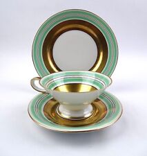 Echt Zuppack Tiefenfurt Kaffeegedeck Modell 700/72  grün Gold Sammeltasse