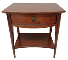 Vintage Beistelltisch m. Schublade Vollholz um 60er H/L/B: 56 x 52 x 37 cm