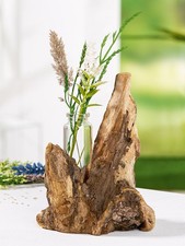 Deko-Vase aus Holz mit Glas