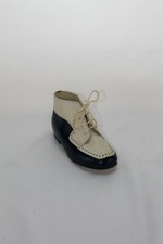 Kinder Lauflernschuhe Gr. 24 Elefanten dunkelblau weiß Leder TRUE VINTAGE 70er