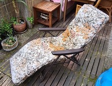Terrassen/Gartenliege Stuhl Verstellbar/Faltbar Polster Retro Vintage *Abholung*