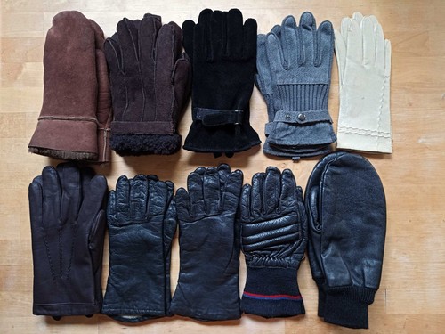 Paar handschuhe leder - 10,