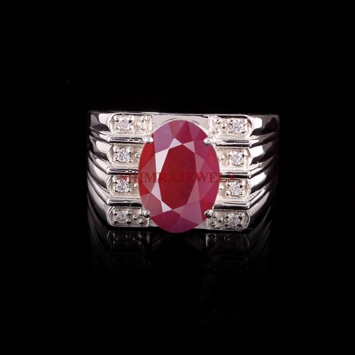 Rubin edelstein herrenring mit - edelstein,