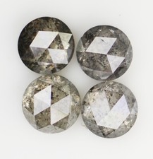 1.02 Karat Salz Und Pfeffer Diamant Natürlich Loser Schwarz Farbe Rund Rose Cut