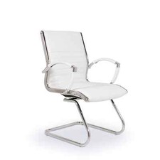 VERSEE Montreal Besucherstuhl Freischwinger Konferenzstuhl Echt-Leder Chrom