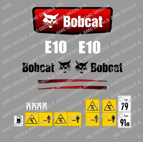E10 mini bagger - aufkleber, set