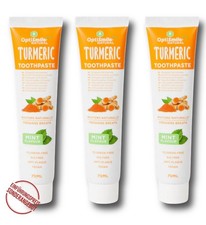 Kurkuma Zahnpasta Vegan ohne Fluorid 3x75ml natürliche Zahncreme FLUORIDFREI