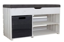 Sitzbank mit Polster, Staufach und einer Einschubkiste 2te Wahl! Schuhregal Schu