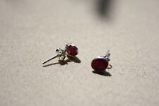 1 Paar Ohrstecker, Ohrringe mit Jade, rot, 925 Silber, diverse Modelle