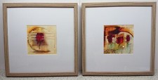 2x Bild Blumenstillleben Rote Rosen 32,5x32,5 cm