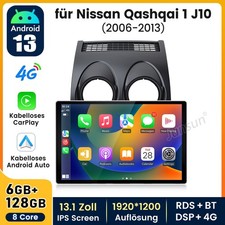 Für Nissan Qashqai J10 2007-2016 Autoradio GPS Navi Carplay Android 13 FM 6+128G