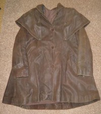 Damen Reit-/Landjacke braun weiches Leder mit Cape Schultern