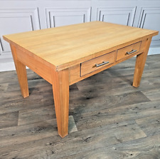 Vintage Couchtisch Beistelltisch rechteckig Massivholz Lampe - konische Beine - 4 Schubladen