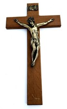 Jesuskreuz Eiche Messing
