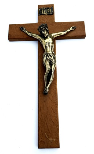Jesuskreuz eiche messing - jesuskreuz,