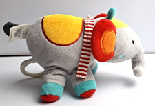 SPIELUHR ELEFANT orange gelb & grau Pusblu DM Guten Abend Gute Nacht ca 26x14 cm