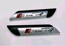 2X Auto Car Fender Emblem Abzeichen Aufkleber Für Audi Sline QUATTRO Schwarz NEW