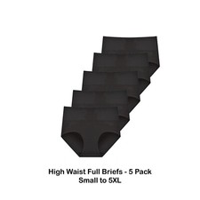 Damen 5er Pack Full Slips High Waist Baumwolle Unterwäsche Höschen für Frauen S - 5XL