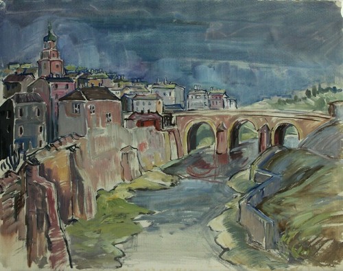 Gemälde aquarell stadt - aquarell,