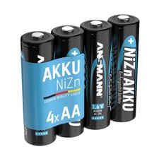 ANSMANN Akku Mignon AA 1500mAh 1,6V NiZn, 4 Stück, für Controller, Kamera