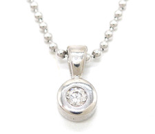 Halskette 585 GOLD 14 Karat Weißgold Collier Collana Diamanten design G3282/25