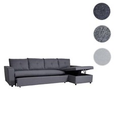Ecksofa mit Bettkasten HWC-L16, Couch Sofa, Liegefläche links/rechts Stoff 290cm