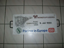Deutsche Bahn DB Zuglaufschild ZLS WP WERNER&PFLEIDERER 1990 CRACKER ANLAGEN