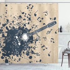 Abakuhaus, Musik Duschvorhang, Akustikgitarre Hinweise, 175 cm x 175 cm