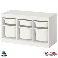IKEA TROFAST Aufbewahrungskombination mit Boxen weiß 99x44x56cm Kinder Spielzeug Organizer