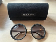 Dolce&Gabbana Sonnenbrille, schwarz - goldene Rahme / rund