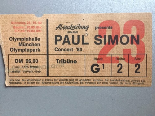 Paul simon 1980 - simon, mÜnchen