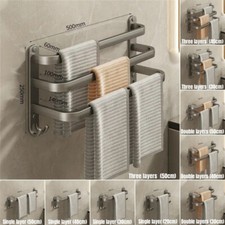 3 Schicht Handtuchhalter Handtuchstange Badetuchhalter 30-60cm Grau Wandbehang