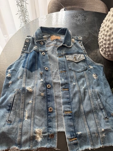 Jeans weste amisu blau - jeans,