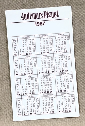 Audemars piguet 1987 kalender - audemars,