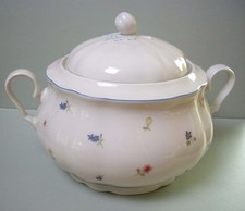 Seltmann Weiden Marie Luise Streublume mit Blauem Rand Suppenterrine 1. Wahl TOP