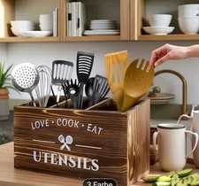 Holz Besteckhalter Braun 3