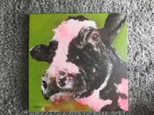 Deko Bild Leinwand Keilrahmen Kuhkopf ca. 78x78