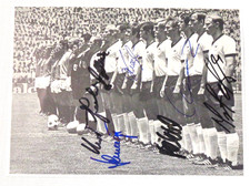 7 DFB Autogramme - Seeler-Maier-Schnellinger-Löhr-Fichtel-Overath-Vogts