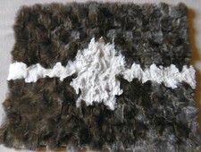 Kissenbezug Echtes Fell Deco  Sofakissen 55 x 44cm Handarbeit braun/weiß