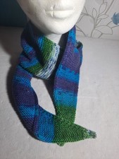 Mini Schal, Scarf aus " Batika", Microfaser-Garn, handgestrickt, 120 x 13,5 cm