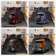 Neu LKW Druck Bettbezug Set
